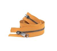 Reißverschluss 2 Stück 30/40/50/60/70/80 cm # Offene Doppelschieber, schwarzer Metallreißverschluss, DIY-Bastelarbeiten for Stofftaschen und Schuhe(Yellow,20cm)