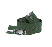 Reißverschluss 2 Stück 30/40/50/60/70/80 cm # Offene Doppelschieber, schwarzer Metallreißverschluss, DIY-Bastelarbeiten for Stofftaschen und Schuhe(Deep Green,30cm)