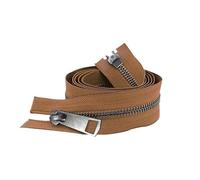 Reißverschluss 2 Stück 30/40/50/60/70/80 cm # Offene Doppelschieber, schwarzer Metallreißverschluss, DIY-Bastelarbeiten for Stofftaschen und Schuhe(Khaki,10cm)