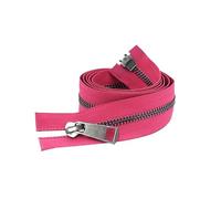 Reißverschluss 2 Stück 30/40/50/60/70/80 cm # Offene Doppelschieber, schwarzer Metallreißverschluss, DIY-Bastelarbeiten for Stofftaschen und Schuhe(Rose Red,30cm)