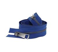 Reißverschluss 2 Stück 30/40/50/60/70/80 cm # Offene Doppelschieber, schwarzer Metallreißverschluss, DIY-Bastelarbeiten for Stofftaschen und Schuhe(Deep Blue,70cm)