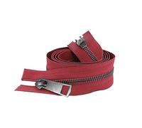 Reißverschluss 2 Stück 30/40/50/60/70/80 cm # Offene Doppelschieber, schwarzer Metallreißverschluss, DIY-Bastelarbeiten for Stofftaschen und Schuhe(Wine Red,50cm)