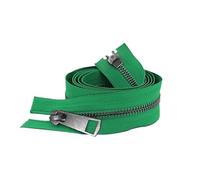 Reißverschluss 2 Stück 30/40/50/60/70/80 cm # Offene Doppelschieber, schwarzer Metallreißverschluss, DIY-Bastelarbeiten for Stofftaschen und Schuhe(Green,10cm)