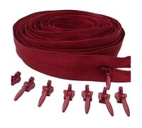 Reißverschluss 3# 3/5/10 Meter Reißverschluss 6/10/20 Auto Locking Sliders Unsichtbarer Nylon(Red wine,20.0m+20pcs)