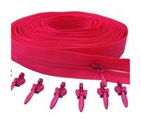 Reißverschluss 3# 3/5/10 Meter Reißverschluss 6/10/20 Auto Locking Sliders Unsichtbarer Nylon(Rose red,5.0m+10pcs)