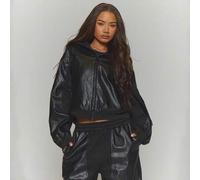 Reißverschluss Kunstleder Kapuzenjacke nur Herbst Winter Streetwear Coole Nacht Alltag Sexy Frühling