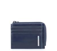 Reißverschluss-Münzbeutel mit Kreditkartenfächern und RFID-Blocker blau - Farb-Varianten: Blau