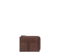 Reißverschluss-Münzbeutel mit Kreditkartenfächern und RFID-Blocker Piquadro Hedley, Dunkelbraun - Farb-Varianten: Dunkel Braun