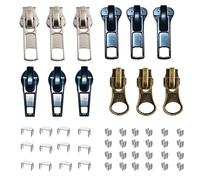 Reißverschluss-Reparatur-Set (57-teilig) #5 Reißverschluss-Ersatzschieber-Set, Reißverschlüsse, Reißverschluss unten und oberer Anschlag, fixierter Reißverschluss für die Reparatur von Mänteln,