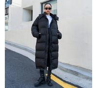 Reißverschluss-Vorderseite Kapuzen-Steppmantel mit dicken Taschen, Wintermantel für Frauen mit Wattierung