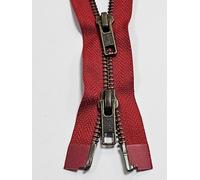 Reißverschluss YKK 2-Wege teilbar Metall 6mm Kette brüniert 50-90cm rot/weinrot/orange (519 dunkelrot, 55cm)