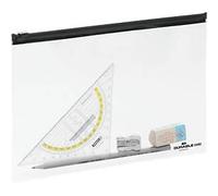 Reißverschlusstasche Zip Bag, transparent mit schwarzem Zipper, A5, 5 St.