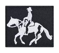 Reiternadel Aufnäher Pferde Reitsport Abzeichen zum annähen/aufbügeln | Riding Patch Pferd Aufbügler Bügelflicken Horse Sticker für alle Stoffe & Leder | Sattel Aufkleber | 70x60mm