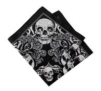 REITINGE Bandana Mit Totenkopf Aufdruck Für Erwachsene Western Paisleys Bandanas Modisches Halstuch Street Dance Kopftuch Hiphop Kopfbedeckung Baumwoll Bandanas