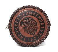 REITINGE Klassische mittelalterliche Hüfttasche aus PU Leder. Vielseitige Gürteltasche mit Vintage Prägung, Seitentasche für LARP und Kostümpartys. Historische Reenactment Hüfttasche