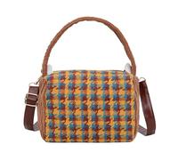 REITINGE Schultertasche aus Wolle koreanischen Stil, Vintage Hahnentrittmuster, kleine Handtasche mit und Riemen, Hahnentritt Geldbörse