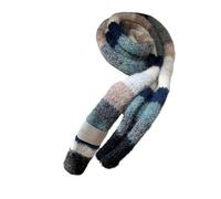 REITINGE Stilvoller schmaler Schal koreanischen Stil, weicher Strickschal für Damen und Mädchen, tägliches Outfit, Farbkontrast, langer Schal, modischer Halswickel, modischer Schal