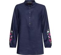 REITMAYER Bluse mit Blumenstickerei Dunkelblau (Größe: 40) 40 blau