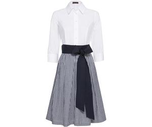 REITMAYER Hemdblusenkleid Weiß/Dunkelblau (Größe: 34) 34 blau