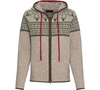 REITMAYER Jacquard-Zipp-Strickjacke Grau/Grün/Rot (Größe: 34) 34 grau