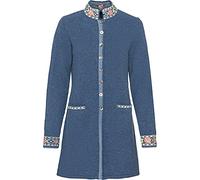 Reitmayer Lange Strickjacke mit Jacquard-Muster Mittelblau 34