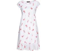 REITMAYER Leinen-Kleid mit Blumenmuster Rot/Weiß (Größe: 34) 34 weiß