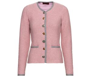REITMAYER Linksstrickjacke mit Hirschstick Rosé/Grau (Größe: 42) 42 rosa