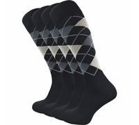 Reitsocken | Mit Plüschsohle & Komfortbund | Damen & Herren (4 Paar) - Schwarz kariert / 43 - 46
