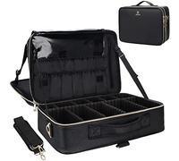 Relavel Große Kosmetiktasche - 15.8 inches, Portable Reise Kosmetikkoffer Damen Make Up Tasche Professionelle Makeup Organizer Tasche Beauty Case Schminktasche für MUAs Crossed Pattern-l