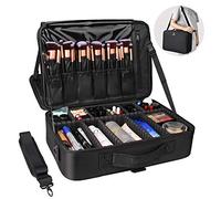 Relavel Kosmetiktasche Große Make up Tasche Reise Makeup Tasche Professionelle Makeup Organizer Tasche Tragbare Nagel Organizer Box Artist Schminktasche (Black-L)