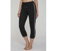 Relax-Caprihose H.I.S, Damen, Gr. L (44/46), N-Gr, schwarz, Interlock, Obermaterial: 100% Baumwolle, unifarben mit Farbeinsatz, bequem ca. Mitte Wade, Hosen Relax-Caprihose, mit seitlichen Tapestreife