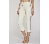 Relax-Caprihose H.I.S, Damen, Gr. M (40/42), N-Gr, ecru, Interlock, Obermaterial: 100% Baumwolle, unifarben mit Farbeinsatz, bequem ca. Mitte Wade, Hosen, mit seitlichen Tapestreifen (81640523-M) ecru