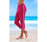 Relax-Caprihose KANGAROOS, Damen, Gr. 36/38, N-Gr, pink, Frottee, Obermaterial: 50% Baumwolle, 48% Polyester, 2% Elasthan, unifarben, Basic, ca. Mitte Wade, Hosen, mit sportlichem Seitenstreifen und w