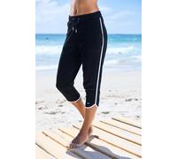 Relax-Caprihose KANGAROOS, Damen, Gr. 36/38, N-Gr, schwarz, Frottee, Obermaterial: 50% Baumwolle, 48% Polyester, 2% Elasthan, unifarben, Basic, ca. Mitte Wade, Hosen, mit sportlichem Seitenstreifen un