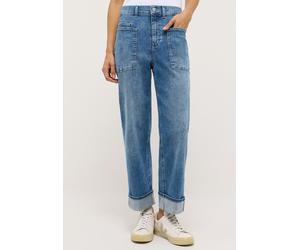 Relax-fit-Jeans ANGELS "LIBERTA TURN UP", Damen, Gr. 38, Länge 27, light blau random used, Denim/Jeans, Obermaterial: 91% Baumwolle, 6% Polyester, 3% Elasthan, relaxed fit 7/8-Länge, Jeans, Relaxed fi