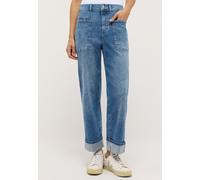 Relax-fit-Jeans ANGELS "LIBERTA TURN UP", Damen, Gr. 42, Länge 27, light blau random used, Denim/Jeans, Obermaterial: 91% Baumwolle, 6% Polyester, 3% Elasthan, relaxed fit 7/8-Länge, Jeans, Relaxed fi
