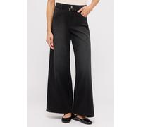 Relax-fit-Jeans ANGELS "LIVA BELT", Damen, Gr. 36, Länge 34, anthrazit used, Denim/Jeans, Obermaterial: 92% Baumwolle, 6% Polyester, 2% Elasthan, relaxed fit lang, Jeans, mit sehr weitem Bein und Gürt