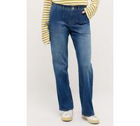 Relax-fit-Jeans ANGELS "LIZ WORKER", Damen, Gr. 42, Länge 28, blau (mid blau used), Denim/Jeans, Obermaterial: 91% Baumwolle, 6% Polyester, 3% Elasthan, relaxed fit lang, Jeans, mit großen Vordertasch