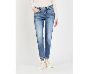 Relax-fit-Jeans GANG "94ADELA", Damen, Gr. 31, Normalgrößen, blau (high, low autumn wash), 96% Baumwolle, 2% Elastomultiester, 2% Elasthan, unifarben, relaxed fit lang, Jeans, im 5-Pocket-Style (14623