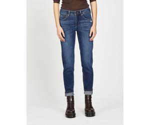 Relax-fit-Jeans GANG "94ADELA", Damen, Gr. 31, Normalgrößen, blau (night swim wash), 96% Baumwolle, 2% Elastomultiester, 2% Elasthan, unifarben, relaxed fit lang, Jeans, im 5-Pocket-Style (99229521-31
