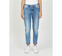 Relax-fit-Jeans GANG "94AMELIE CROPPED", Damen, Gr. 28, N-Gr, azure blau destroy, Denim/Jeans, Obermaterial: 90% Baumwolle, 6% Polyester, 4% Elasthan, relaxed fit 7/8-Länge, Jeans, aus robustem Gabard
