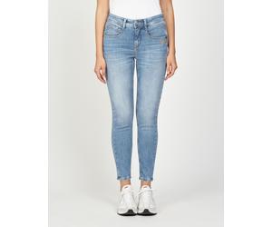 Relax-fit-Jeans GANG "94AMELIE CROPPED", Damen, Gr. 28, Normalgrößen, summer joy, 98% Baumwolle, 2% Elasthan, unifarben, relaxed fit lang, Jeans, im 5-Pocket-Style (43860202-28) summer joy