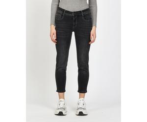 Relax-fit-Jeans GANG "94AMELIE", Damen, Gr. 27, N-Gr, winter grau wash, Denim/Jeans, Obermaterial: 89% Baumwolle, 9% Polyester, 2% Elasthan, regular fit lang, Jeans, mit Used-Effekten (89168169-27) wi