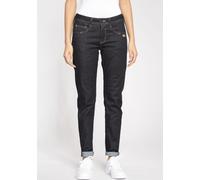 Relax-fit-Jeans GANG "94AMELIE", Damen, Gr. 29, N-Gr, blau (prewashed), Denim/Jeans, Obermaterial: 71% Baumwolle, 16% Polyester, 11% Lyocell, 2% Elasthan, modisch, regular fit lang, Jeans, mit Used-Ef