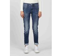 Relax-fit-Jeans GANG "94AMELIE", Damen, Gr. 31, Normalgrößen, blau (precious wash), 79% Baumwolle, 20% Polyester, 1% Elasthan, unifarben, relaxed fit lang, Jeans, im 5-Pocket-Style (58580640-31) preci