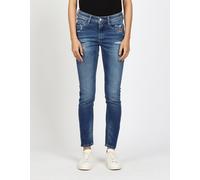 Relax-fit-Jeans GANG "94AMELIE", Damen, Gr. 34, N-Gr, blau sea destroy, Denim/Jeans, Obermaterial: 90% Baumwolle, 6% Polyester, 4% Elasthan, regular fit lang, Jeans, mit Used-Effekten (71746409-34) bl