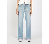 Relax-fit-Jeans GANG "94AMELIE WIDE", Damen, Gr. 32, Normalgrößen, blau (chilled blau), 93% Baumwolle, 5% Elastomultiester, 2% Elasthan, unifarben, relaxed fit lang, Jeans, im 5-Pocket-Style (44815353