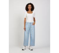 Relax-fit-Jeans GANG "94CAROL CULOTTE", Damen, Gr. 28, Normalgrößen, blau (crystal light blau), 100% Baumwolle, unifarben, relaxed fit lang, Jeans, im 5-Pocket-Style (27726860-28) crystal light blau