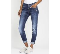 Relax-fit-Jeans GANG "94GERDA", Damen, Gr. 28, N-Gr, blau (blau used), Denim/Jeans, Obermaterial: 98% Baumwolle, 2% Elasthan, unifarben, relaxed fit lang, Jeans, mit besonderer Struktur (35272413-28) 