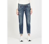 Relax-fit-Jeans GANG "94GERDA", Damen, Gr. 29, Normalgrößen, dusty vint blau, 90% Baumwolle, 2% Elasthan, 8% Polyester, unifarben, relaxed fit lang, Jeans, im 5-Pocket-Style (51750063-29) dusty vint b